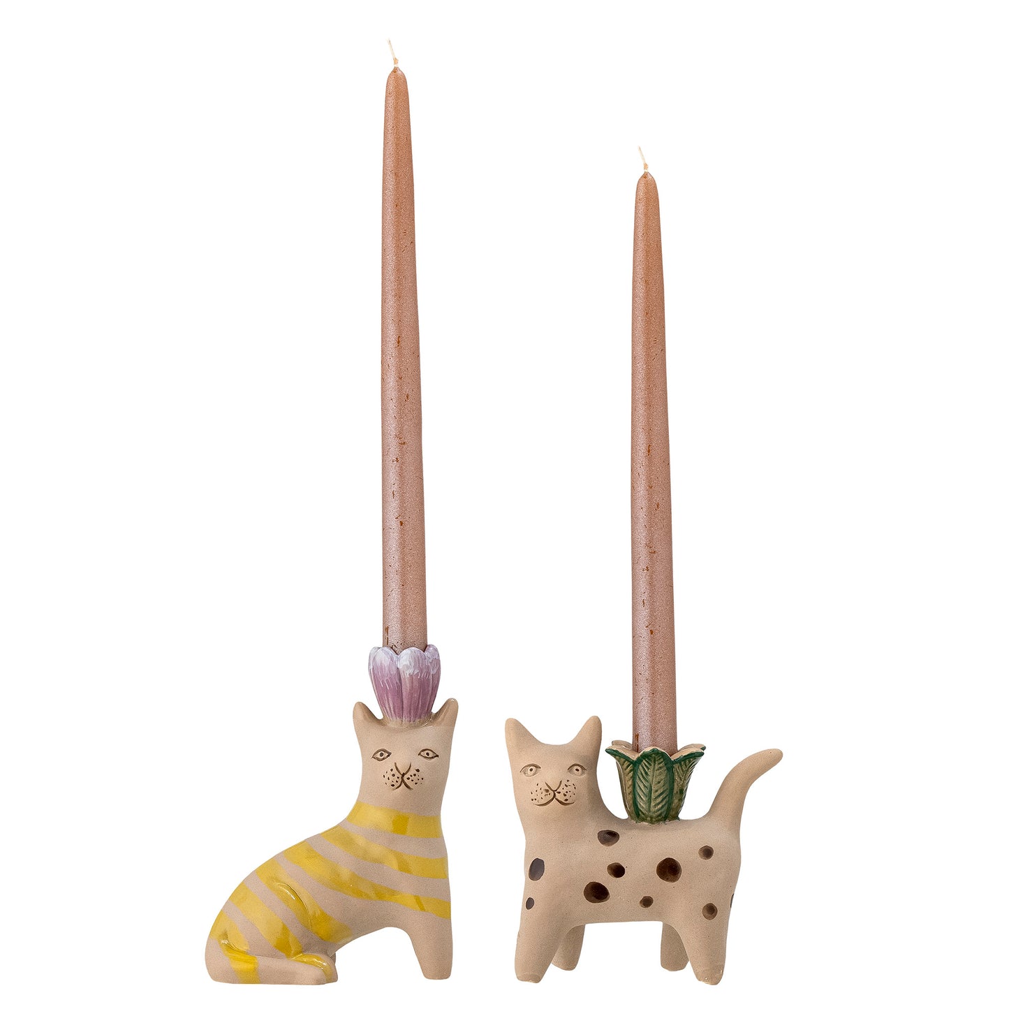 2-teiliges Kerzenhalter-Set | Katzendesign | Mamie
