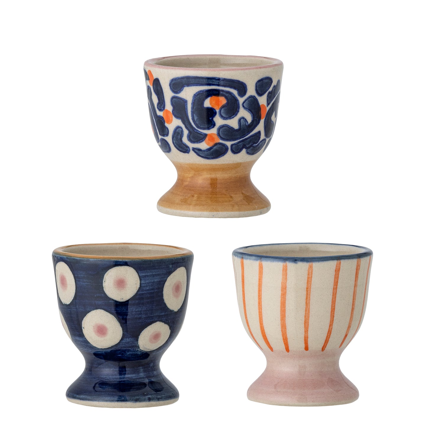 3-teiliges Steingut-Eierbecher-Set | Eviaya