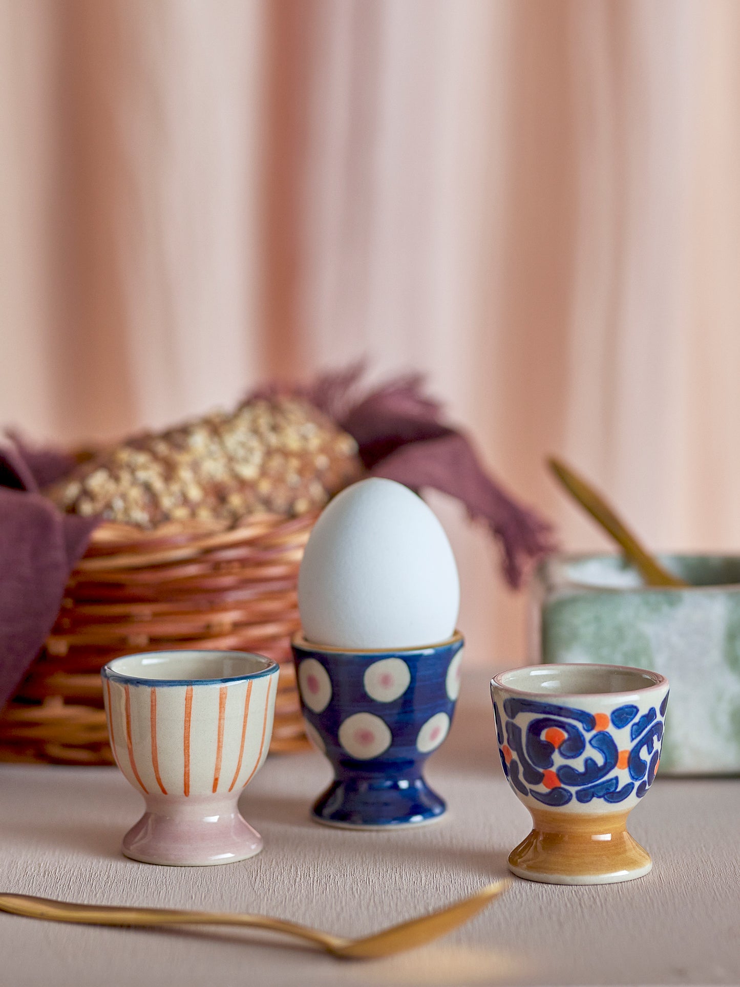 3-teiliges Steingut-Eierbecher-Set | Eviaya