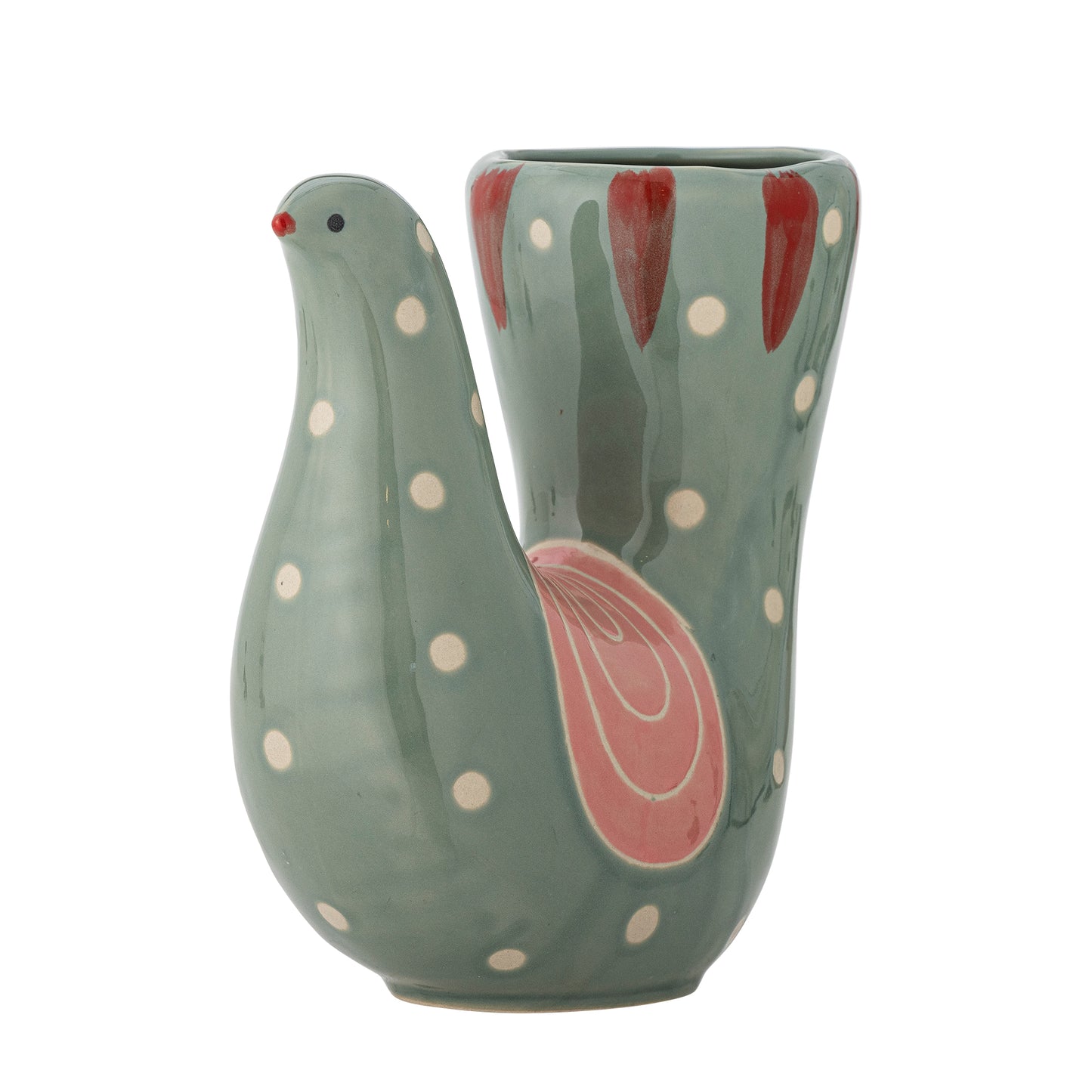Steingutvase | Vogel | Trudy