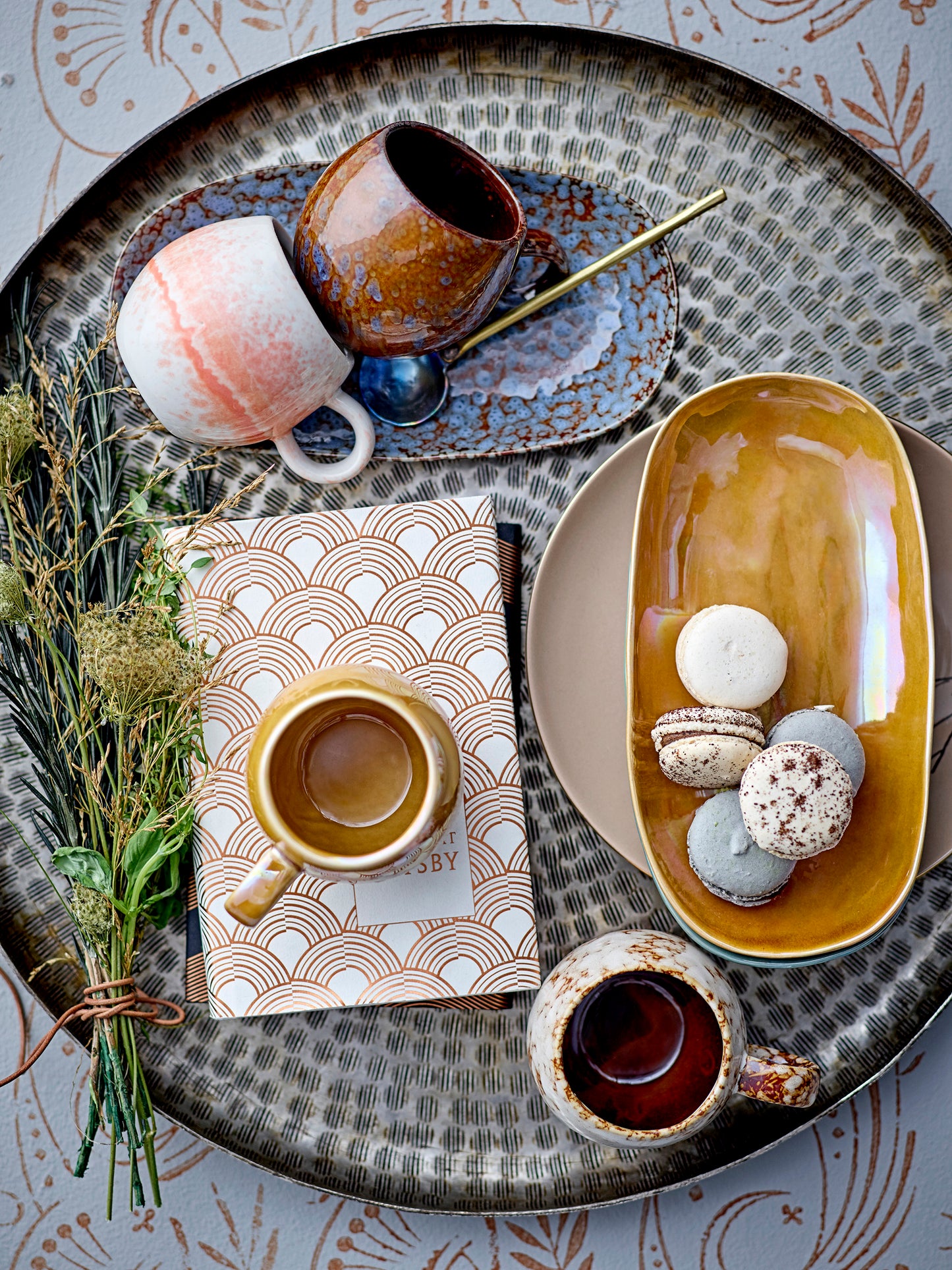 Steinguttasse | Orange-rosa | Paula