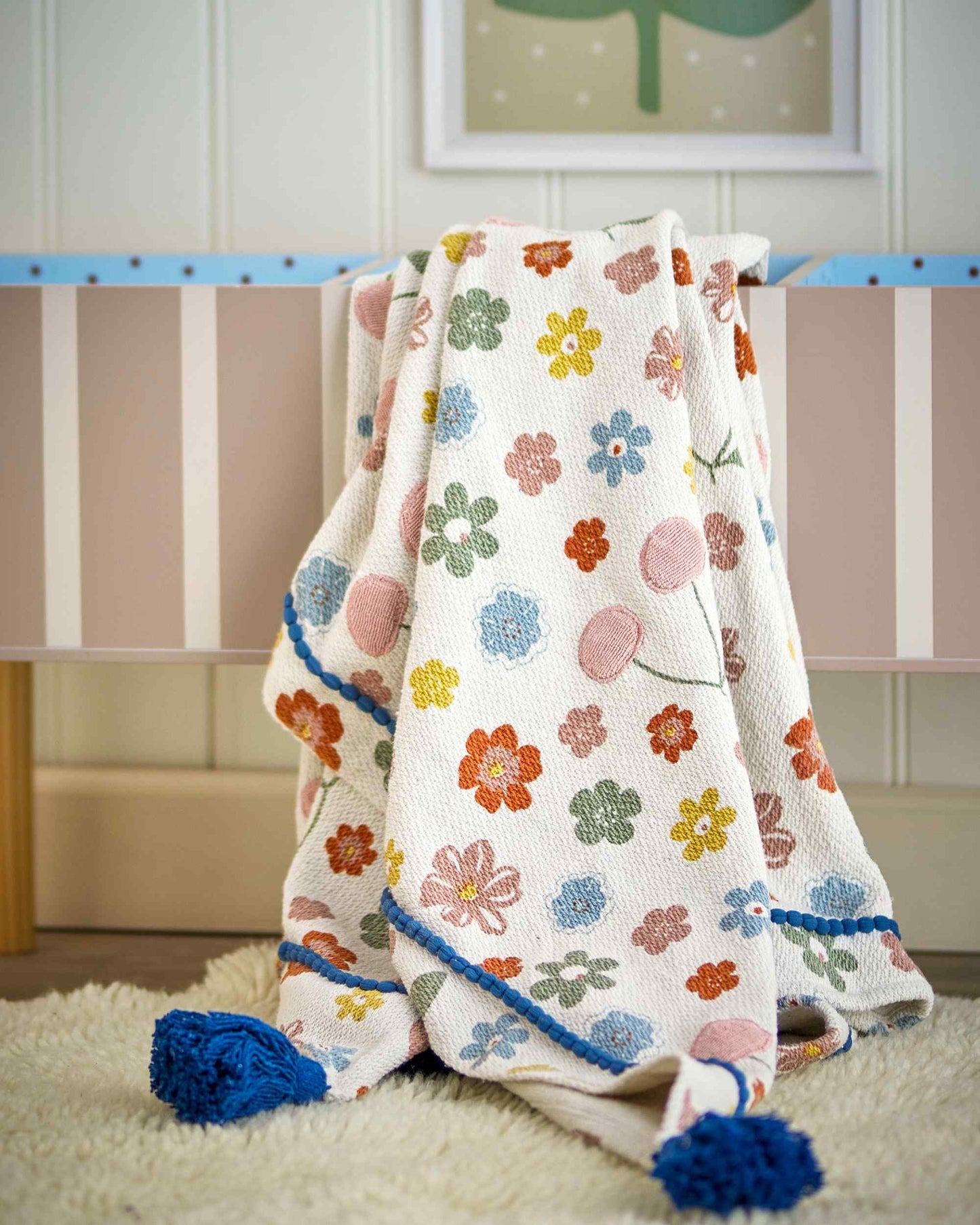 Bunte Decke aus recycelter Baumwolle | Cherry