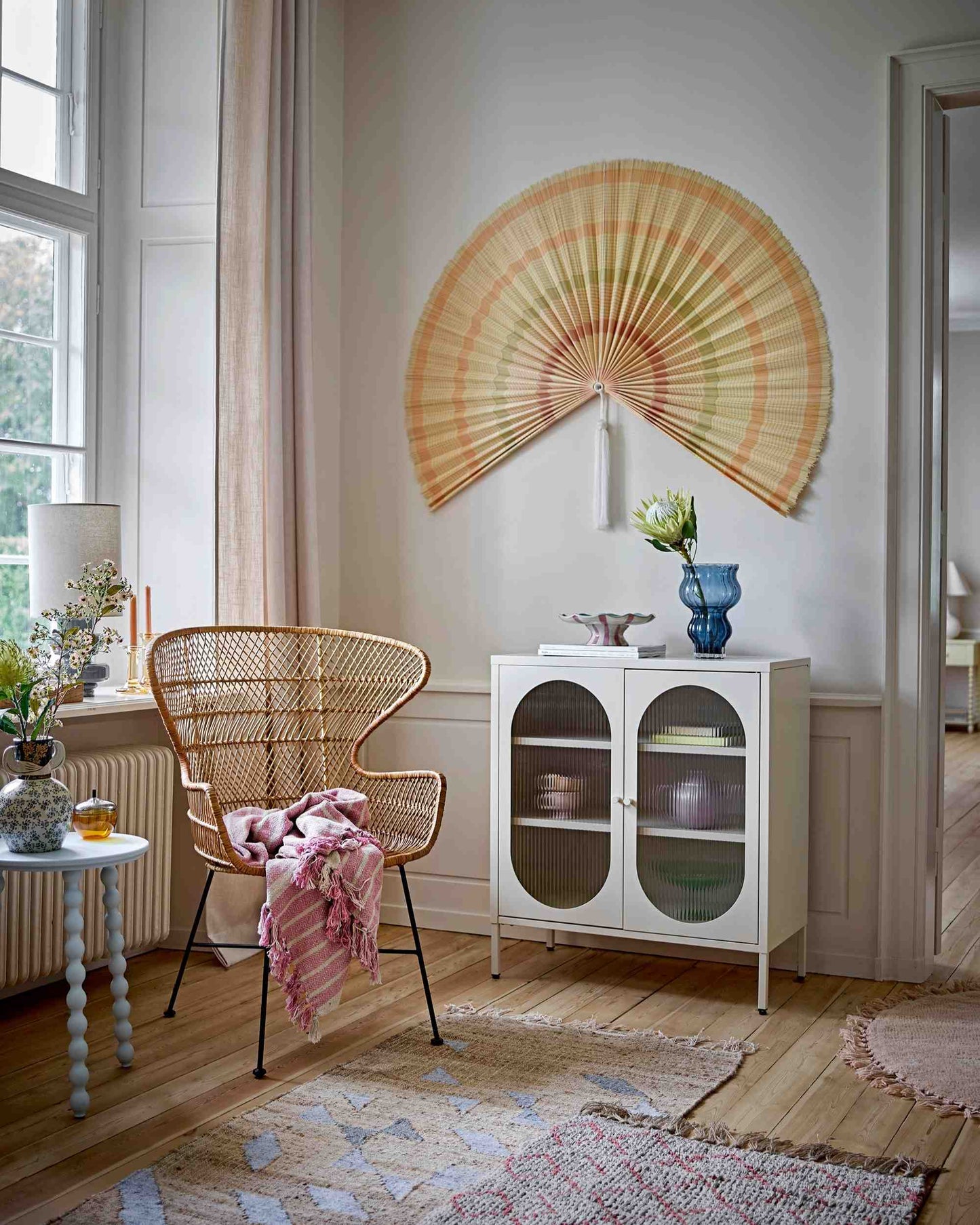 Steingutvase | Vogelmotiv | Hezha