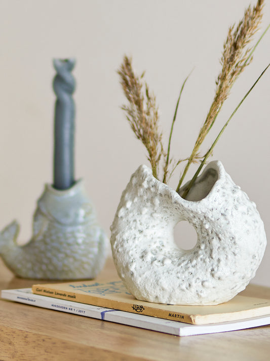 Steingutvase Weiß | Fianna