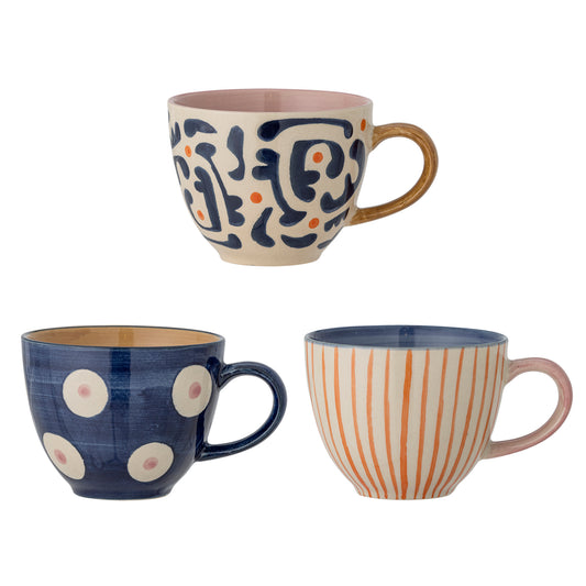 3-teiliges Steingut-Tassen-Set | Eviaya