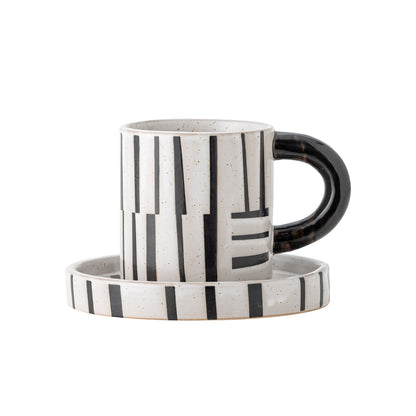 Steinguttasse mit Untertasse | Frankie