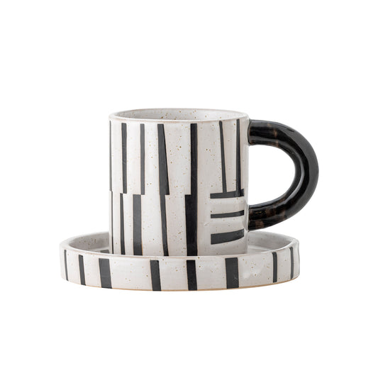 Steinguttasse mit Untertasse | Frankie