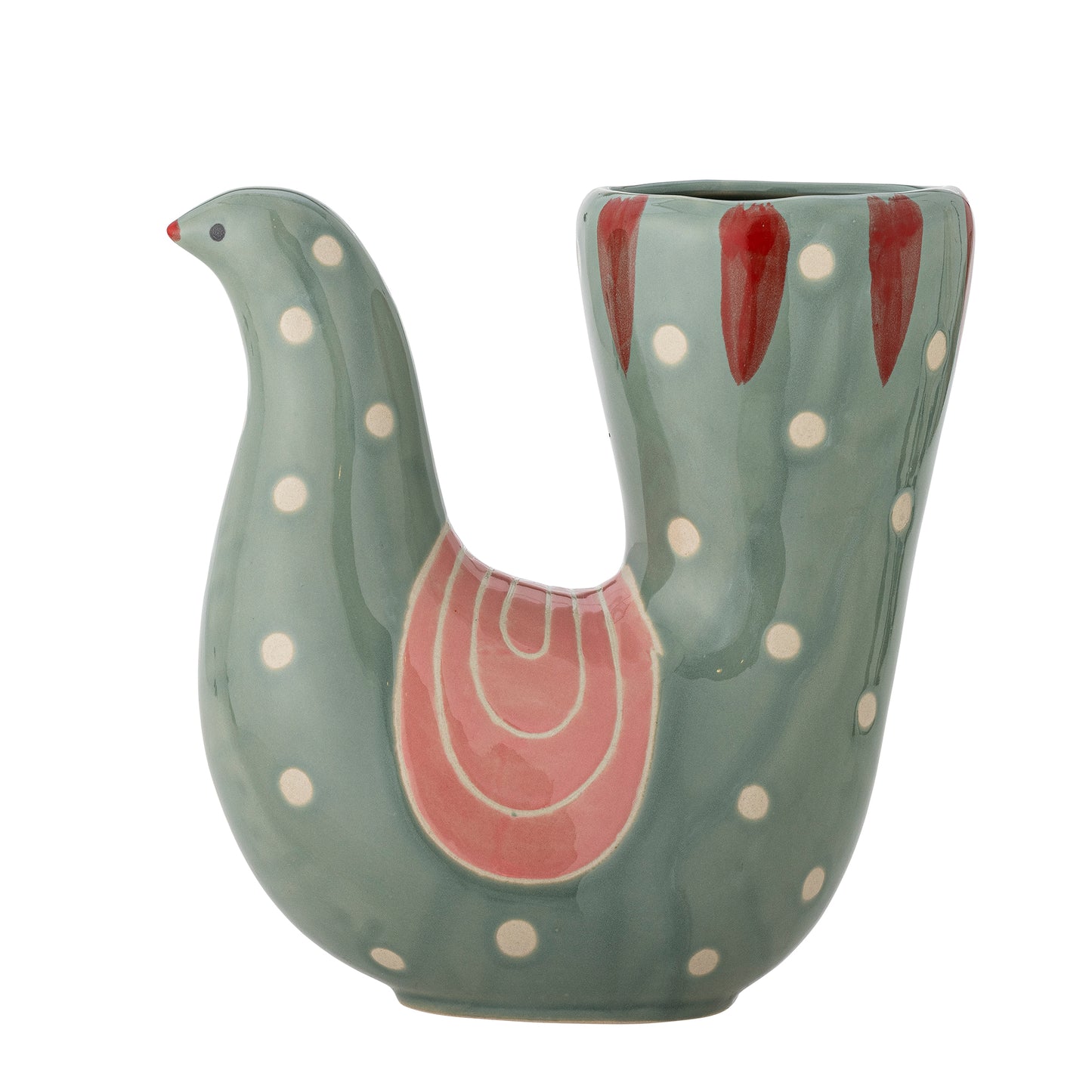 Steingutvase | Vogel | Trudy