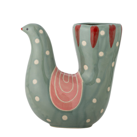 Steingutvase | Vogel | Trudy