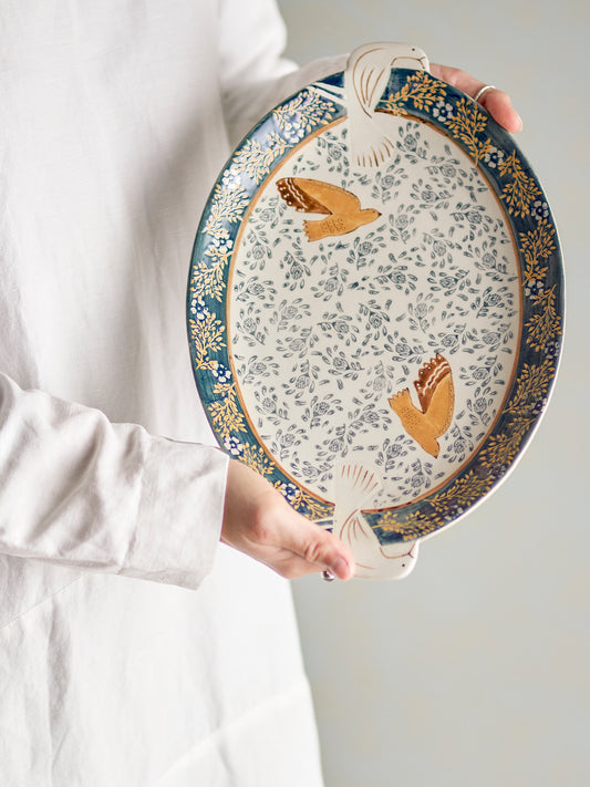 Steingut-Serviertablett | Hezha