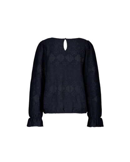 Bluse | Ajour Navy | Red Button