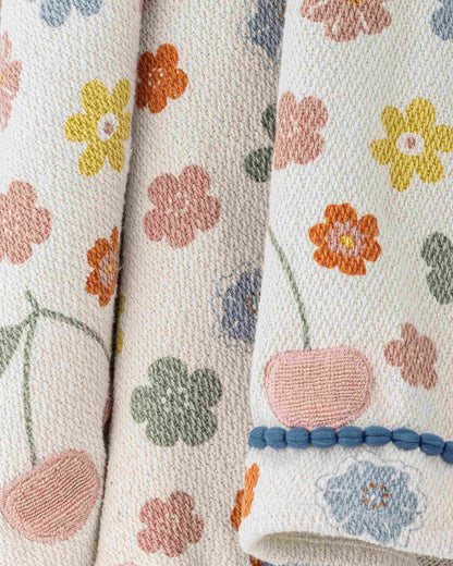 Bunte Decke aus recycelter Baumwolle | Cherry