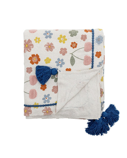 Bunte Decke aus recycelter Baumwolle | Cherry