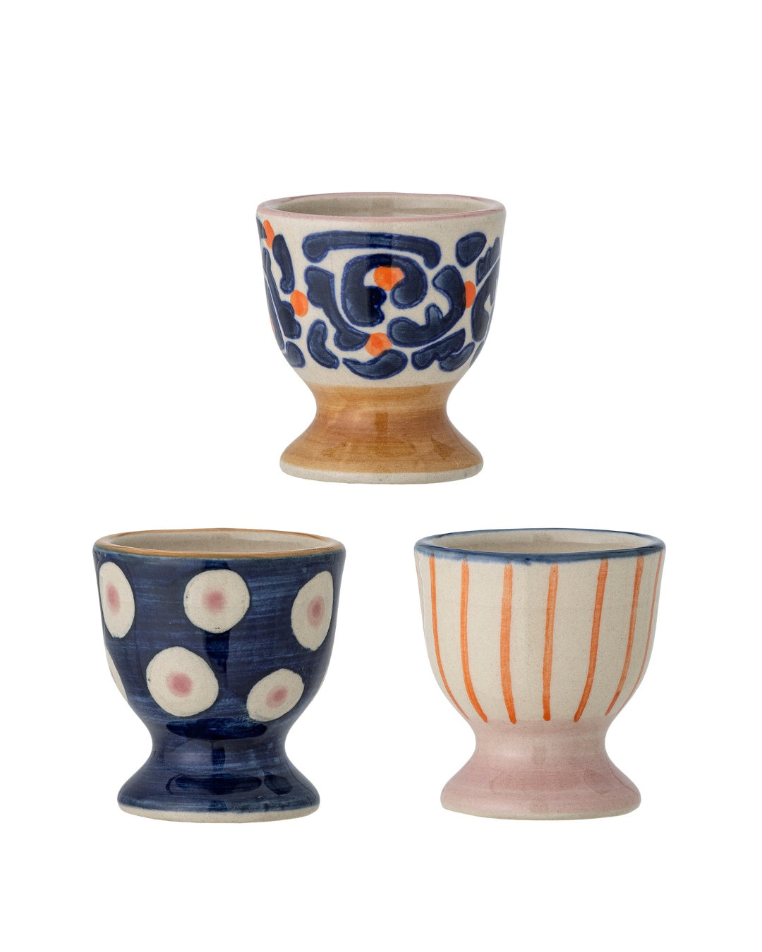 3-teiliges Steingut-Eierbecher-Set | Eviaya