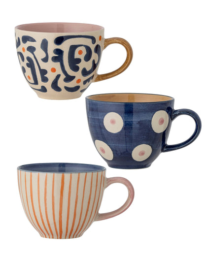 3-teiliges Steingut-Tassen-Set | Eviaya