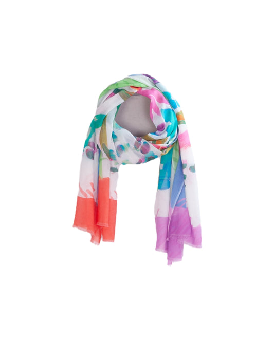 Bunter dünner Schal mit Digitalprint.