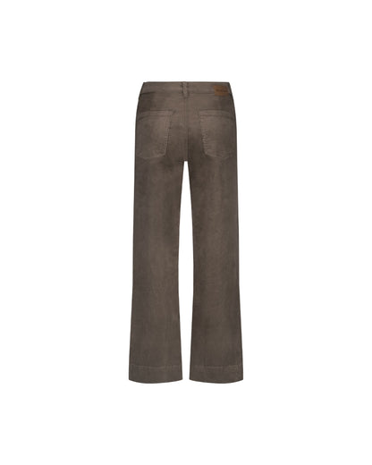 Hose | Conny Shiny Cord | Taupe | Red Button