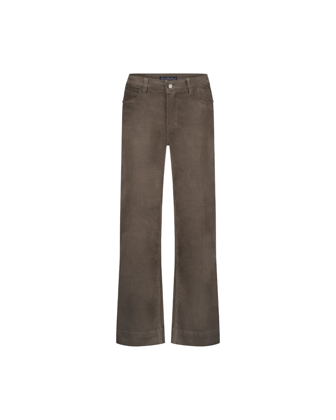 Hose | Conny Shiny Cord | Taupe | Red Button