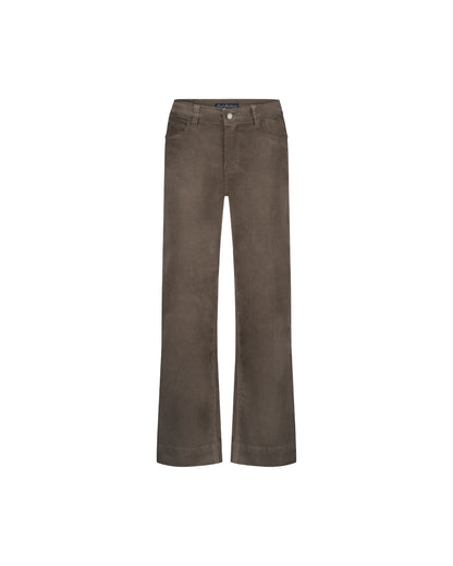 Hose | Conny Shiny Cord | Taupe | Red Button