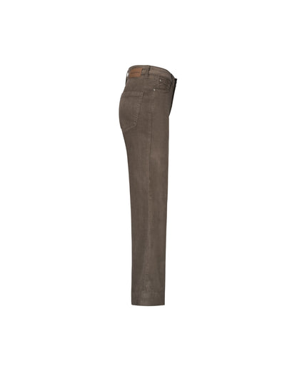 Hose | Conny Shiny Cord | Taupe | Red Button