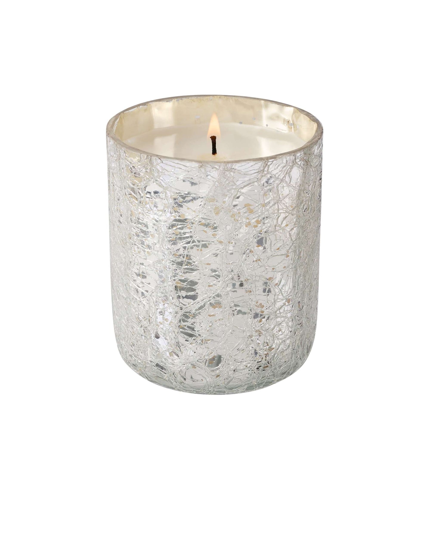 Duftkerze in Crackle Glas [klein] | Balsam & Cedar
