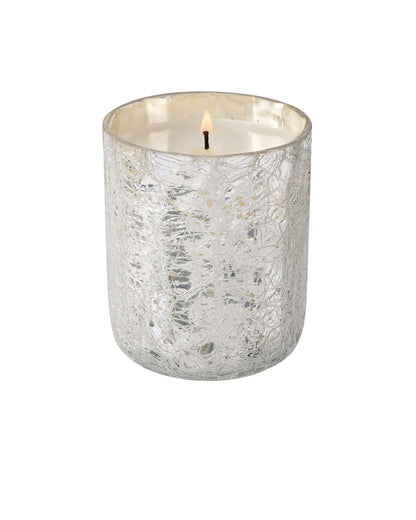 Duftkerze in Crackle Glas [klein] | Balsam & Cedar