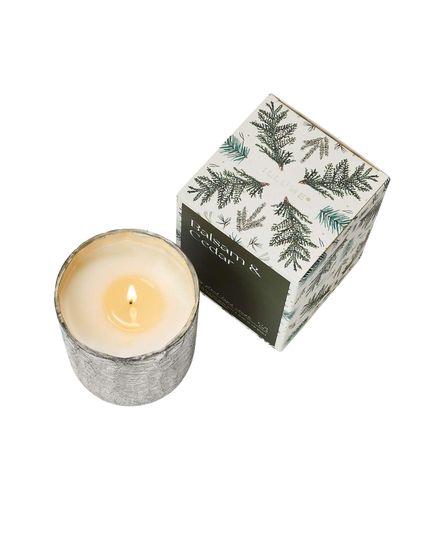 Duftkerze in Crackle Glas [klein] | Balsam & Cedar