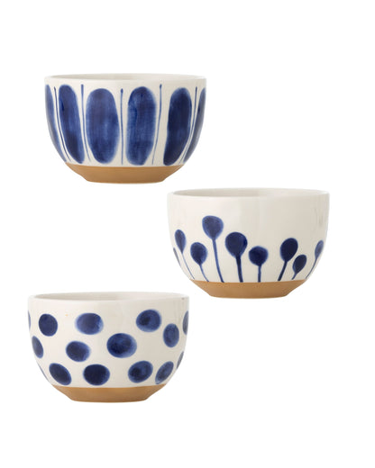 3-teiliges Steingut-Schalen-Set | Linora