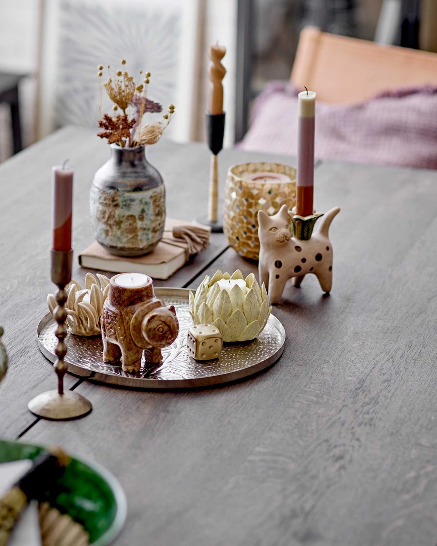 2-teiliges Kerzenhalter-Set | Katzendesign | Mamie