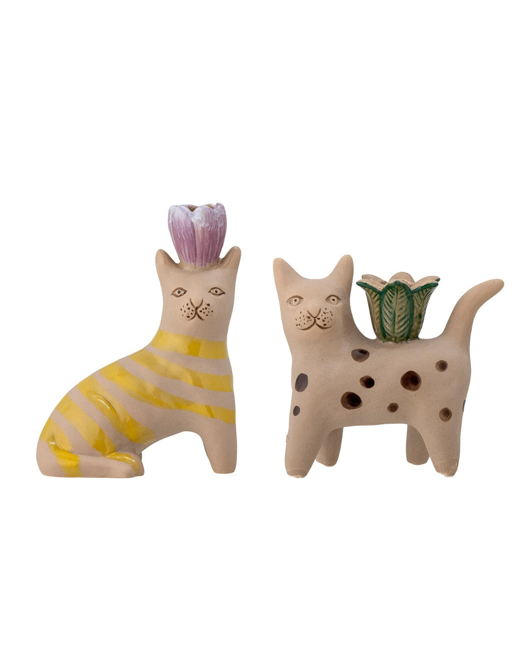 2-teiliges Kerzenhalter-Set | Katzendesign | Mamie