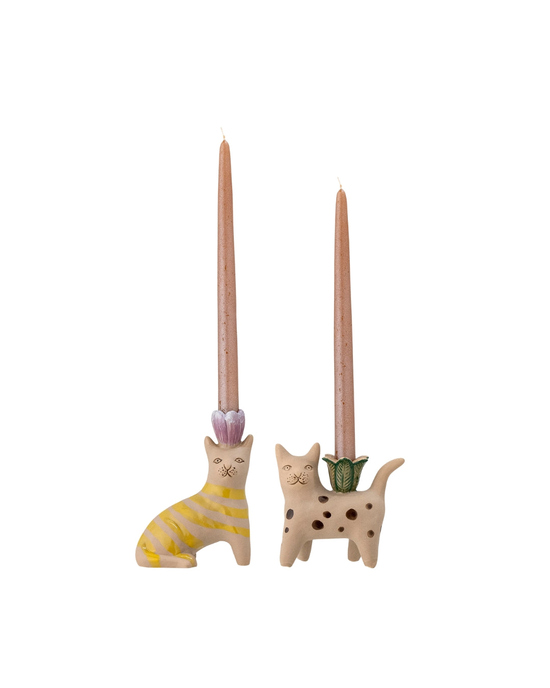 2-teiliges Kerzenhalter-Set | Katzendesign | Mamie