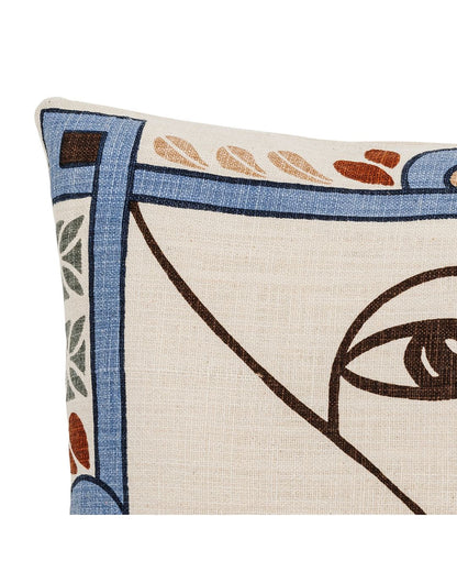 Kissen | Blau mit abstrakten Formen | Rudaur