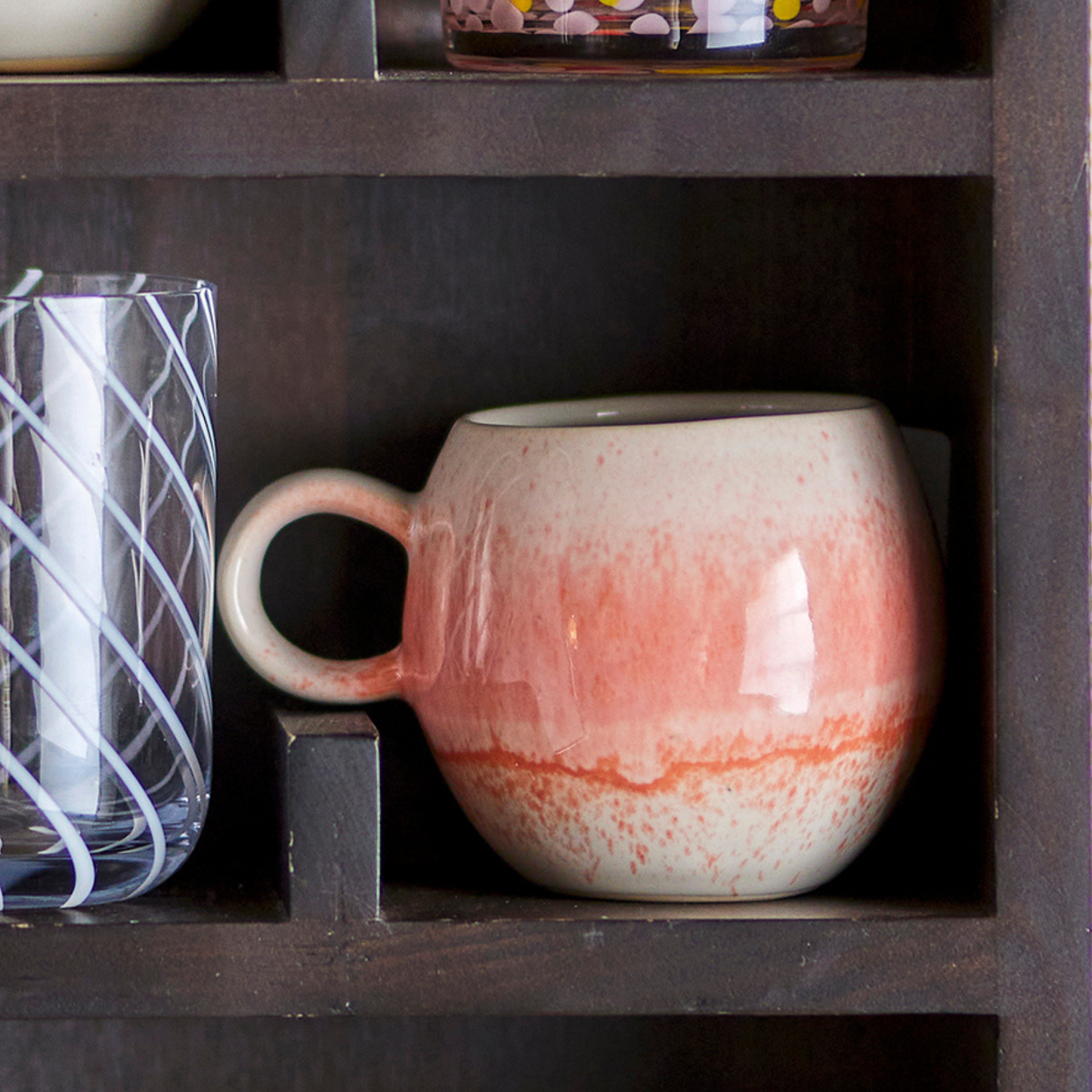 Steinguttasse | Orange-rosa | Paula