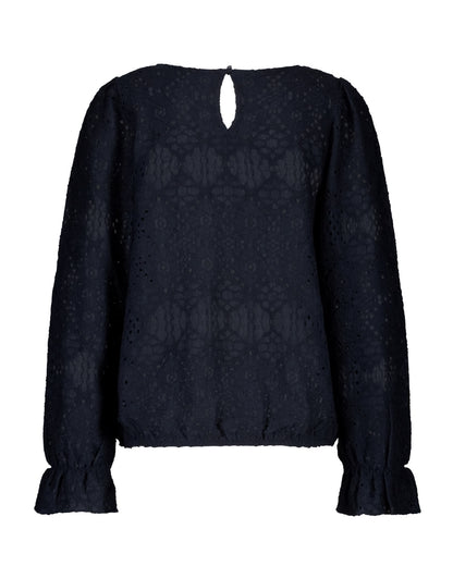 Bluse | Ajour Navy | Red Button