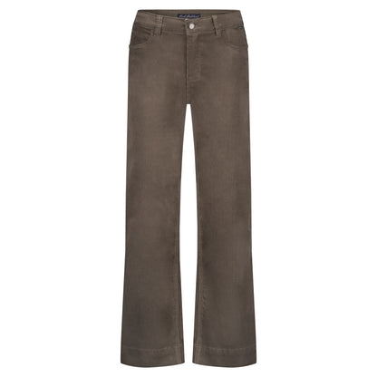 Hose | Conny Shiny Cord | Taupe | Red Button