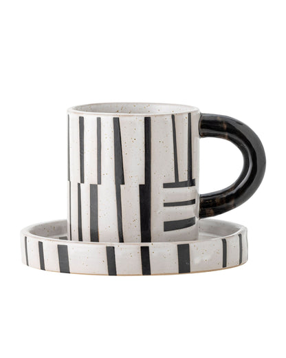 Steinguttasse mit Untertasse | Frankie