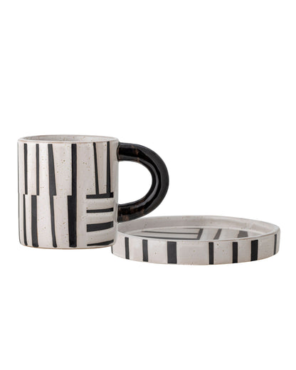 Steinguttasse mit Untertasse | Frankie