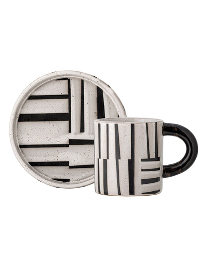 Steinguttasse mit Untertasse | Frankie