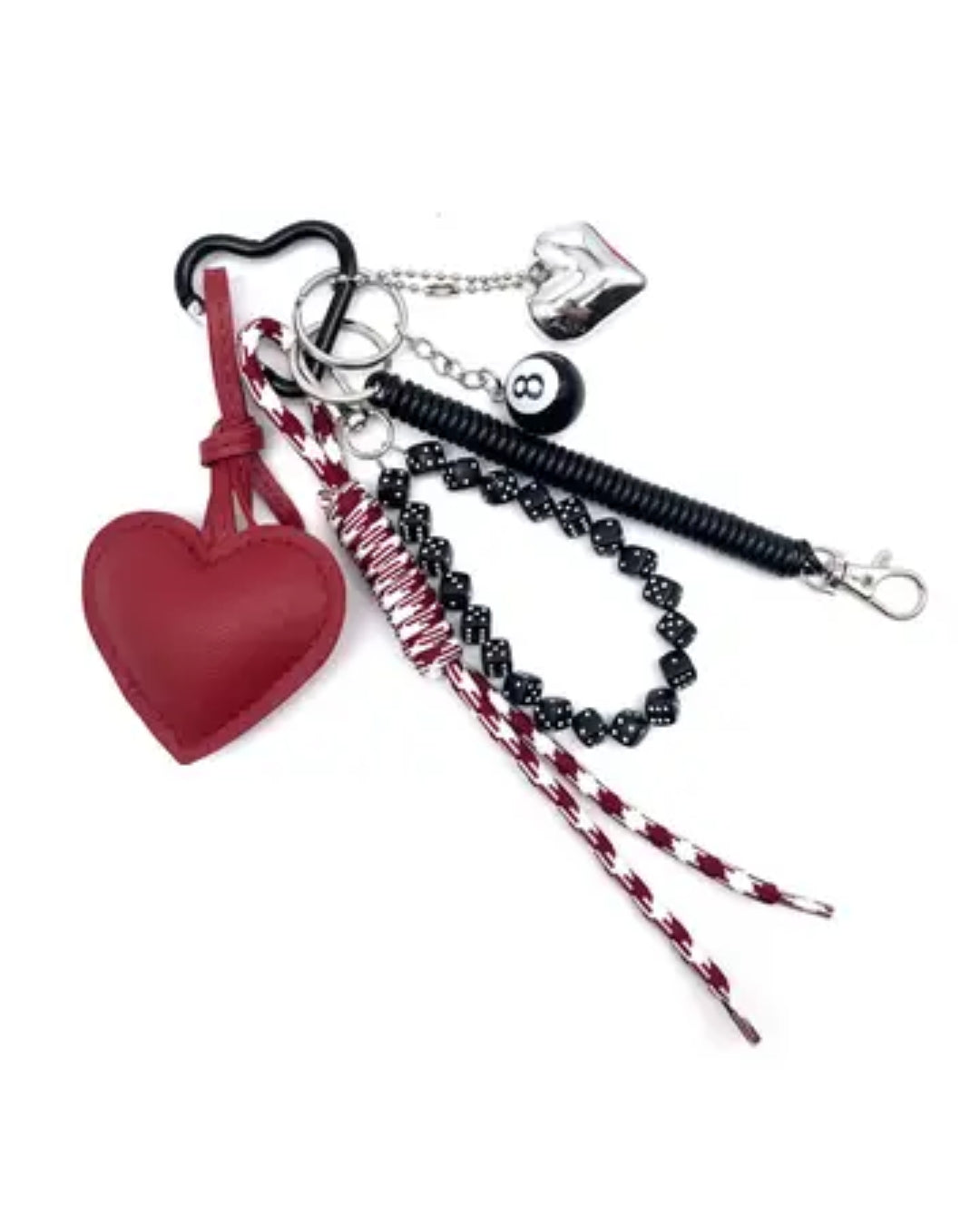 Taschenanhänger. Herzform rot.