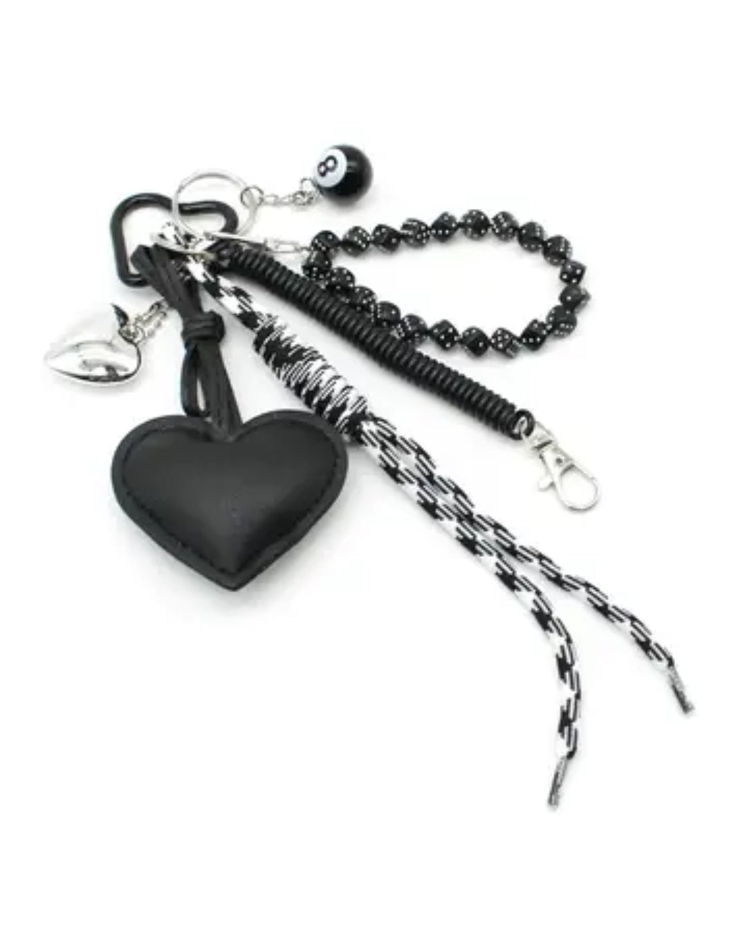 Taschenanhänger. Herzform schwarz.