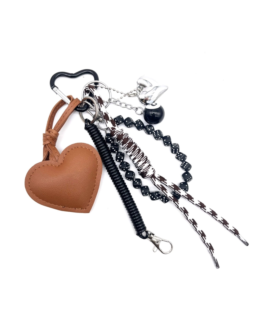 Taschenanhänger. Herzform beige.