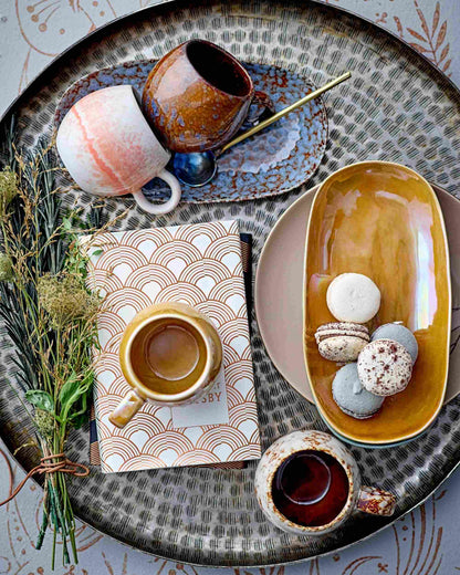 Steinguttasse | Orange-rosa | Paula