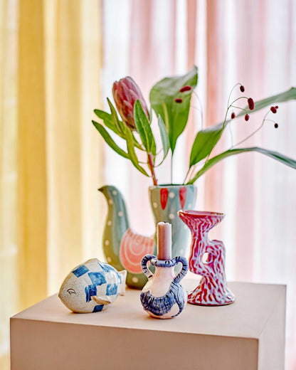 Steingutvase | Vogel | Trudy