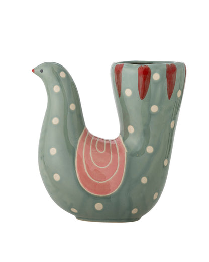 Steingutvase | Vogel | Trudy